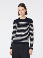 Silk And Wool Yarn Sweater for Women - Navy - Max Mara UAE