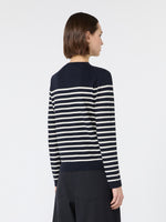 Silk And Wool Yarn Sweater for Women - Navy - Max Mara UAE