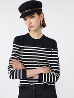 Silk And Wool Yarn Sweater for Women - Navy - Max Mara UAE