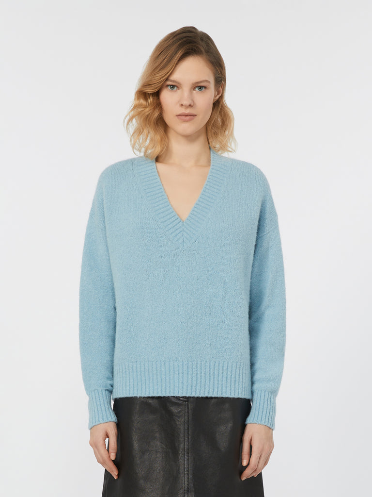 max mara alpaca and cotton v-neck jumper