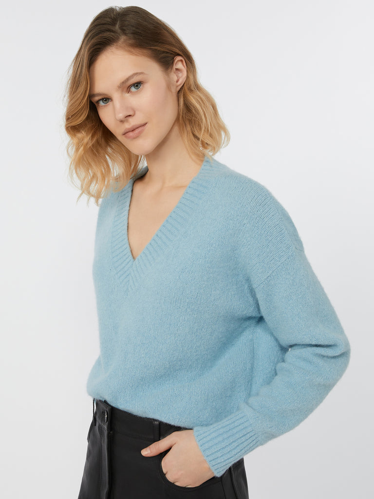 max mara alpaca and cotton v-neck jumper