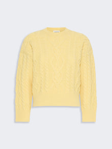 Cable Knit Wool Yarn Jumper for Women - Honey - Max Mara UAE