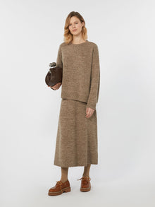 Crew-neck cotton and wool knit jumper