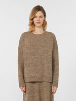 Crew-neck cotton and wool knit jumper