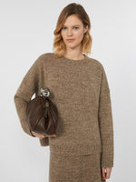 Crew-neck cotton and wool knit jumper