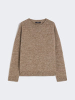 Crew-neck cotton and wool knit jumper