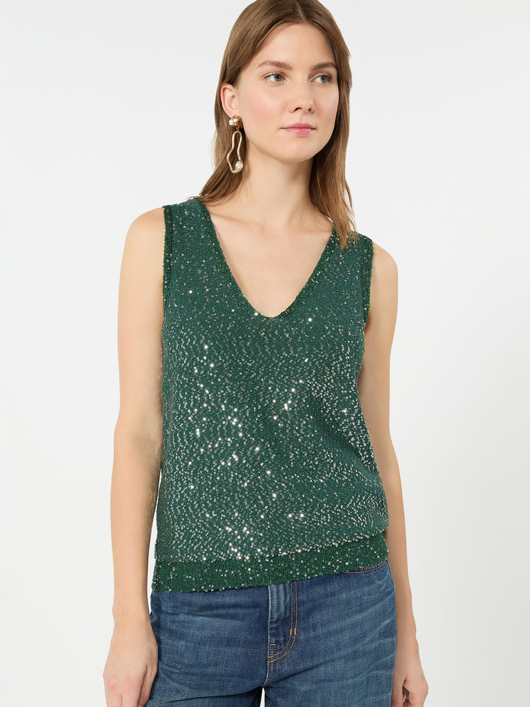max mara sleeveless sweater with sequin detail