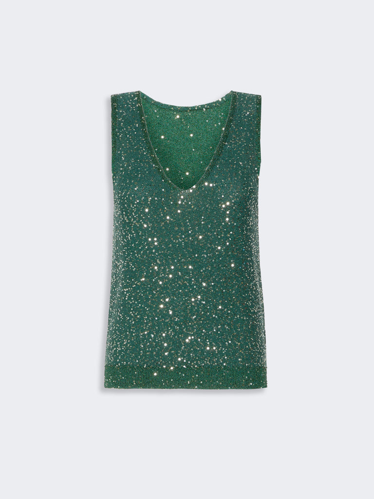 max mara sleeveless sweater with sequin detail