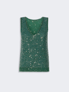 Sleeveless Sweater With Sequin Detail for Women - Green - Max Mara UAE