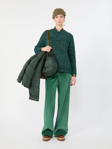 Alpaca, Cotton And Wool Blend Sweater for Women - Dark Green - Max Mara UAE