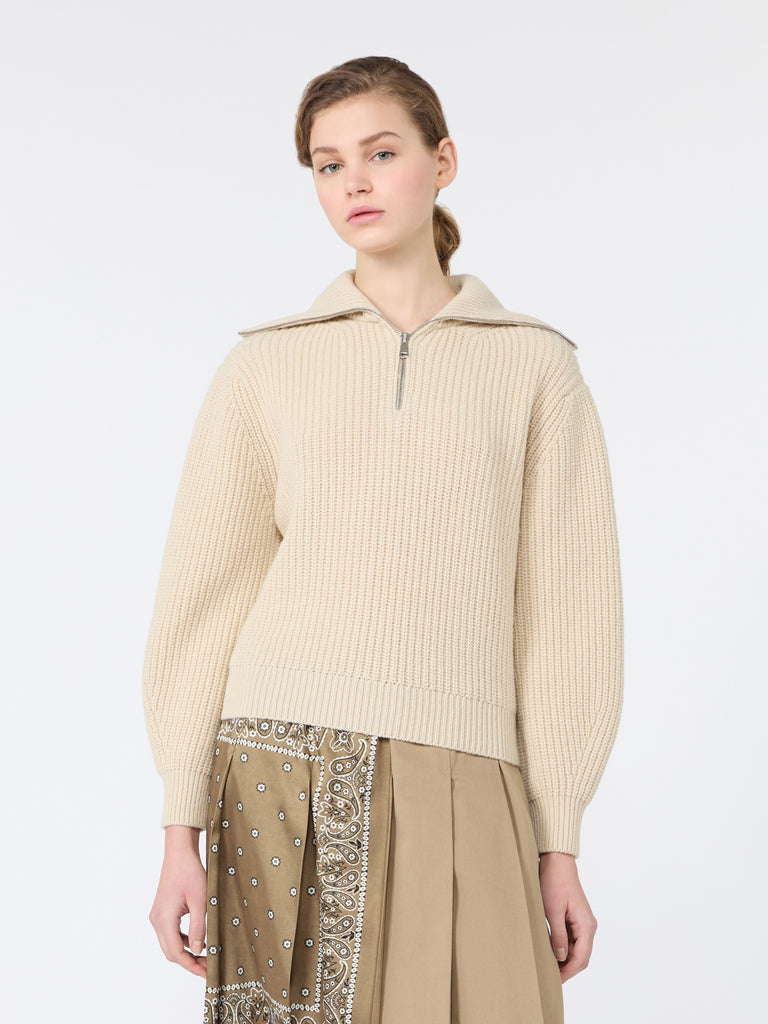 max mara wool zip-up roll-neck jumper