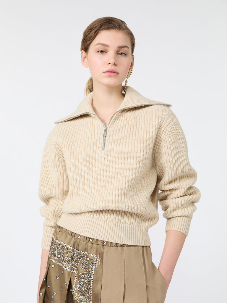 max mara wool zip-up roll-neck jumper