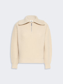 Wool Zip-Up Roll-Neck Jumper for Women - Ice - Max Mara UAE