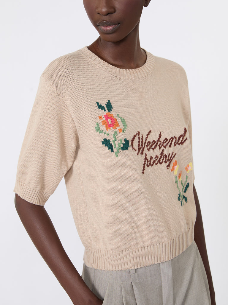 max mara embroidered cotton yarn sweater