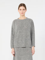 Tweed-Effect Wool And Silk Blend Jumper for Women - Medium Grey - Max Mara UAE