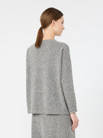 Tweed-Effect Wool And Silk Blend Jumper for Women - Medium Grey - Max Mara UAE