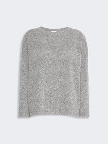 Tweed-Effect Wool And Silk Blend Jumper for Women - Medium Grey - Max Mara UAE