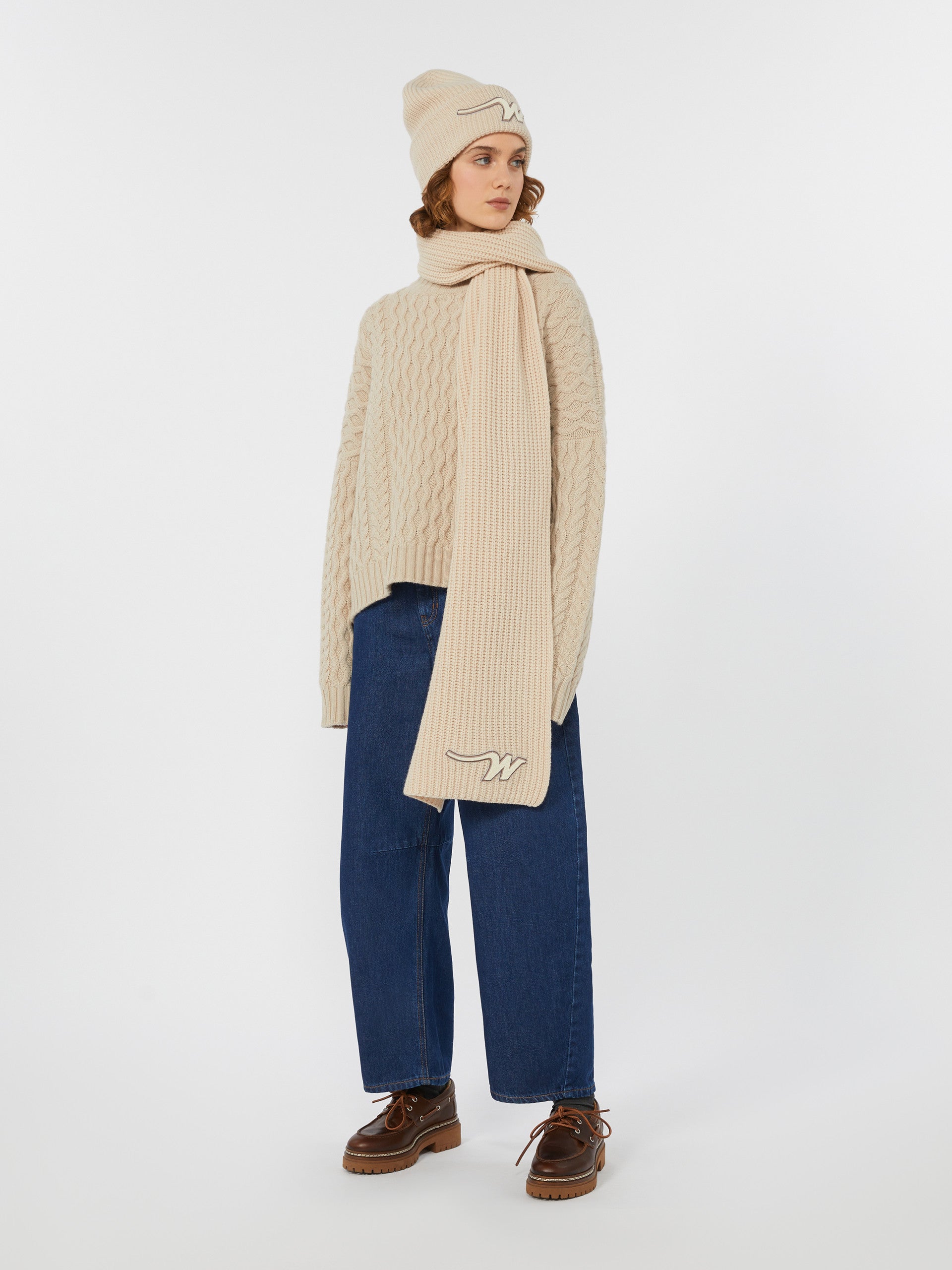 Boxy-fit wool knit jumper