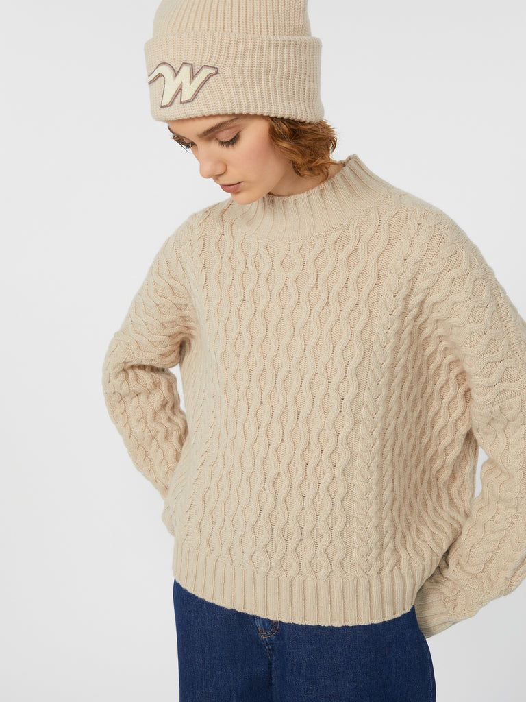 Boxy-fit wool knit jumper