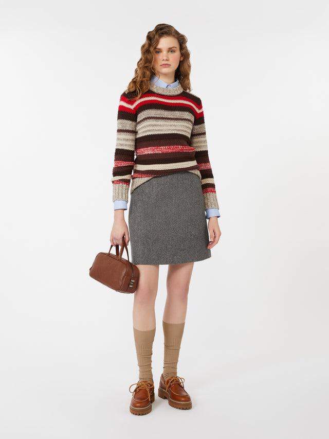 Ribbed Wool Knit Jumper for Women - Red - Max Mara UAE