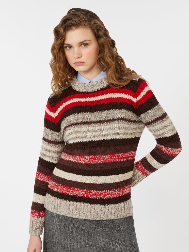 Ribbed wool knit jumper