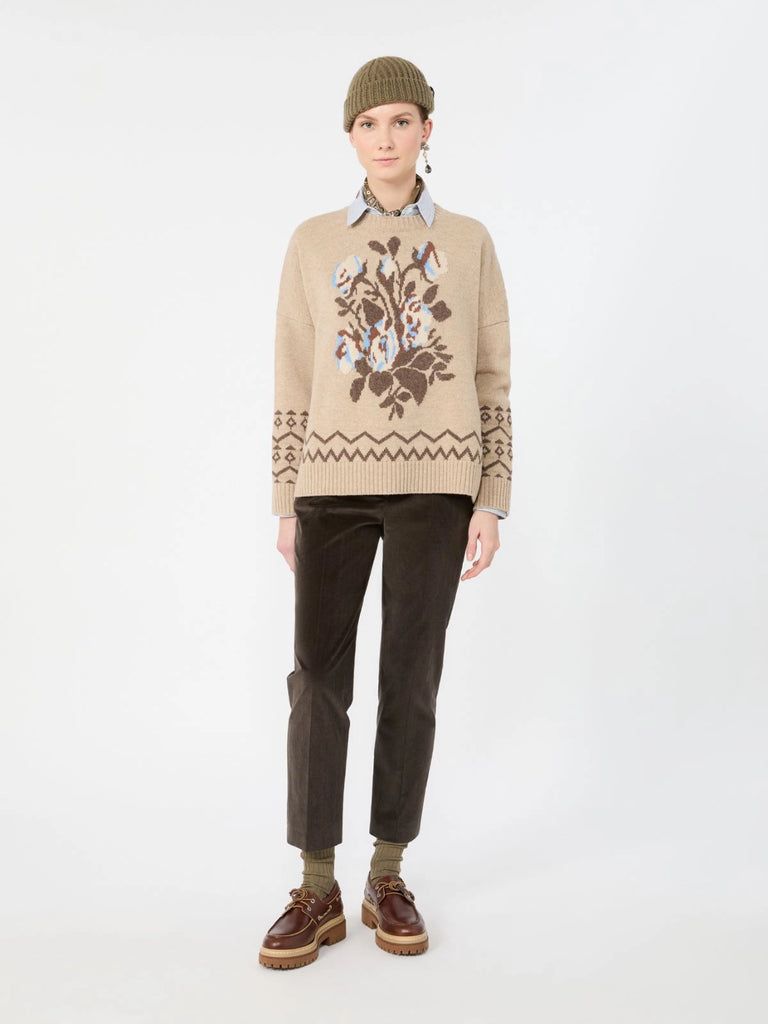 max mara loose jumper in wool jacquard