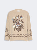 Loose jumper in wool jacquard