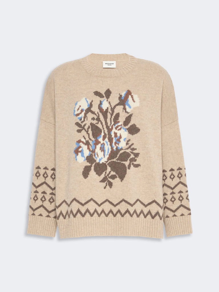 max mara loose jumper in wool jacquard