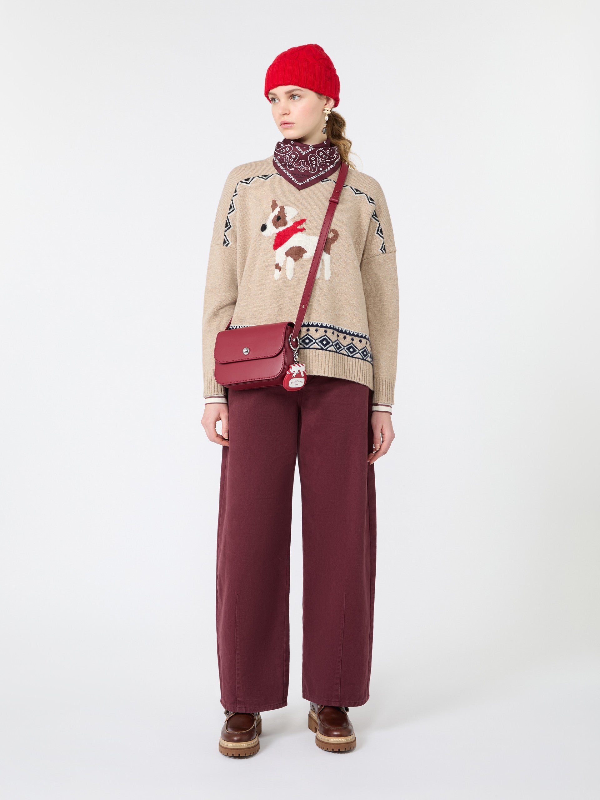 max mara loose jumper in wool jacquard for women
