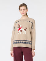 max mara loose jumper in wool jacquard for women