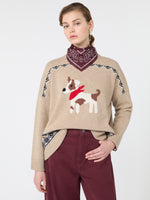 max mara loose jumper in wool jacquard for women
