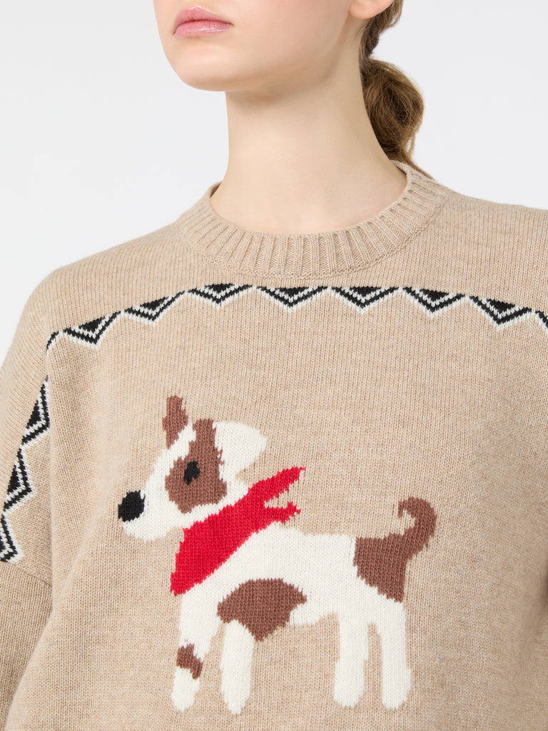 max mara loose jumper in wool jacquard