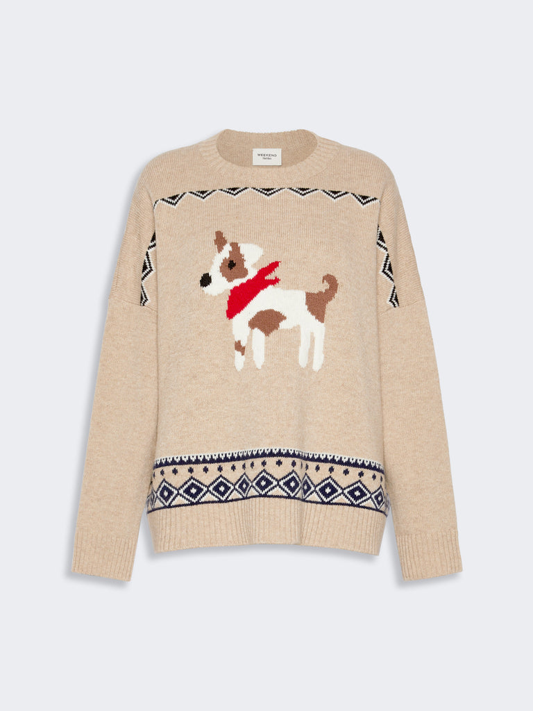max mara loose jumper in wool jacquard