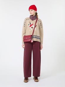 Loose Jumper In Wool Jacquard for Women - Sand - Max Mara UAE