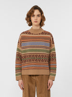 Wool Jacquard Jumper for Women - Camel - Max Mara UAE