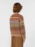 Wool Jacquard Jumper for Women - Camel - Max Mara UAE