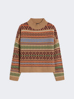 Wool Jacquard Jumper for Women - Camel - Max Mara UAE