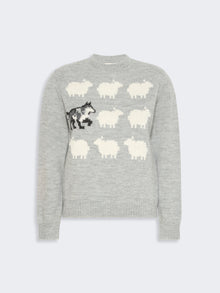 Alpaca And Wool-Blend Yarn Sweater for Women - Light Grey - Max Mara UAE
