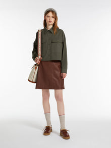 Nappa leather mini skirt