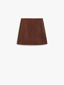 Nappa leather mini skirt
