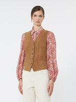 Suede Waistcoat for Women - Brown - Max Mara UAE