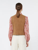 Suede Waistcoat for Women - Brown - Max Mara UAE