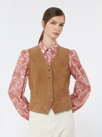 Suede Waistcoat for Women - Brown - Max Mara UAE