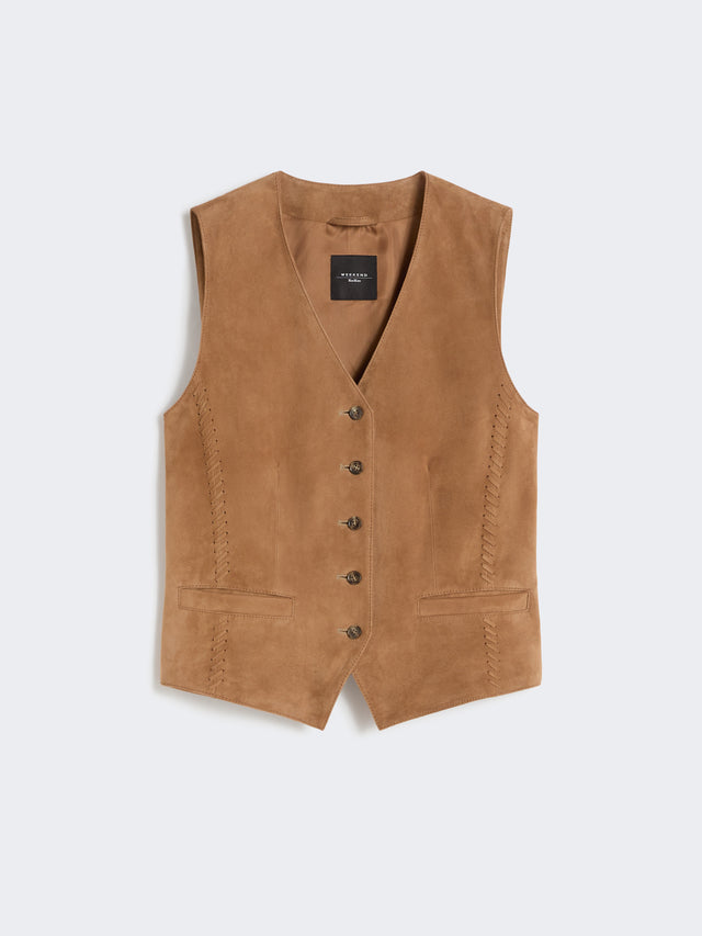 max mara suede waistcoat for women