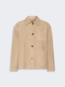 Suede Pocket Jacket for Women - Beige - Max Mara UAE