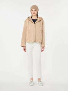 max mara padded, hooded jacket in water-repellent canvas for women
