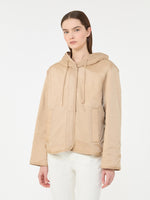 Padded, Hooded Jacket In Water-Repellent Canvas for Women - Beige - Max Mara UAE