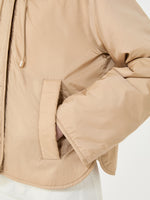 Padded, Hooded Jacket In Water-Repellent Canvas for Women - Beige - Max Mara UAE