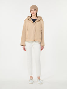 Padded, Hooded Jacket In Water-Repellent Canvas for Women - Beige - Max Mara UAE