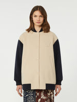 Double-Faced Wool Bomber Jacket for Women - Sand - Max Mara UAE